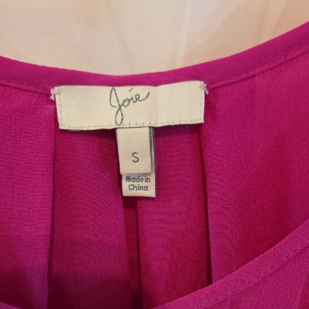 Joie Vibrant Pink Ruffle Sleeve Blouse - Picture 2 of 7